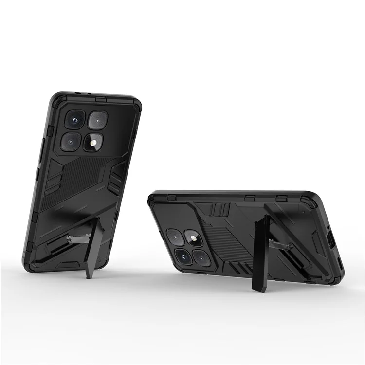 For Xiaomi Redmi K70 Ultra Case PC+TPU Shockproof Phone Cover with Kickstand - Black