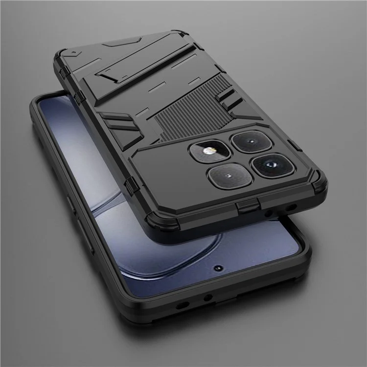 For Xiaomi Redmi K70 Ultra Case PC+TPU Shockproof Phone Cover with Kickstand - Black