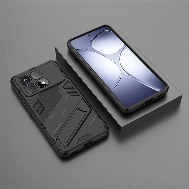 For Xiaomi Redmi K70 Ultra Case PC+TPU Shockproof Phone Cover with Kickstand - Black