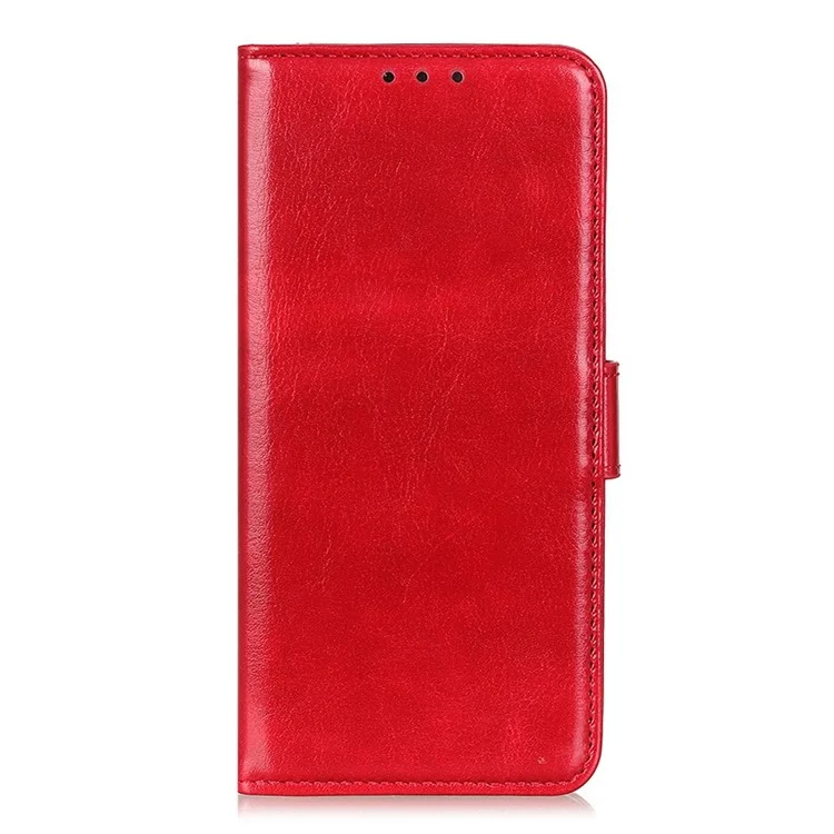 For Honor X6b 4G Case Crazy Horse Texture PU Leather Phone Stand Cover - Red