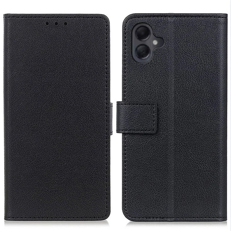 Para Samsung Galaxy A06 Case PU Leather Stand Willet Telep Cover - Negro