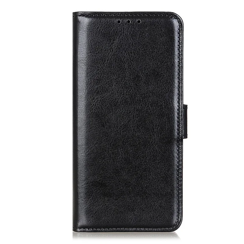 Para Samsung Galaxy A06 Case Crazy Horse Texture PU Leather Phone Stand Cover - Preto