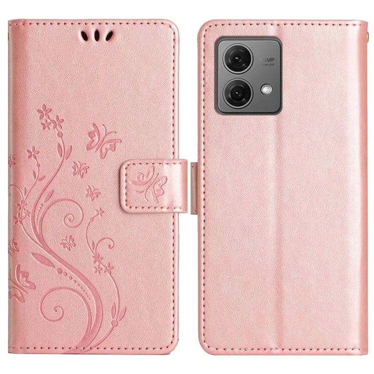 Per Motorola Moto G85 5G / S50 Neo 5G Custodia Portafoglio in Pelle PU con Cinturino - Oro Rosa