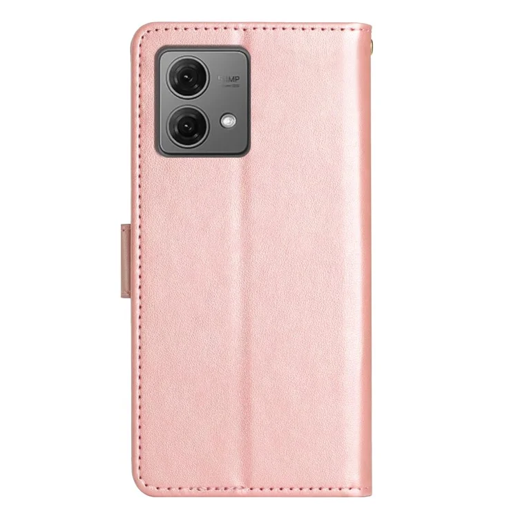 Per Motorola Moto G85 5G / S50 Neo 5G Custodia Portafoglio in Pelle PU con Cinturino - Oro Rosa