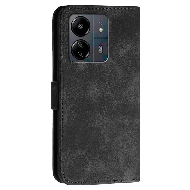 YX0080 Para Xiaomi Poco M6 5G / Redmi 13R 5G / 13C 5G / 13C 4G / Poco C65 4G Case de Cuero Cover de la Billetera de Cuero - Negro
