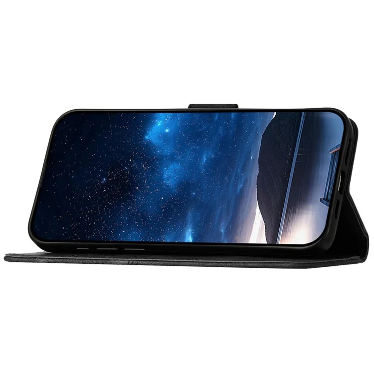YX0080 Para Honor X8b 4g Case Butterfly Impresión de la Billetera de Cuero Cover de la Billetera - Negro