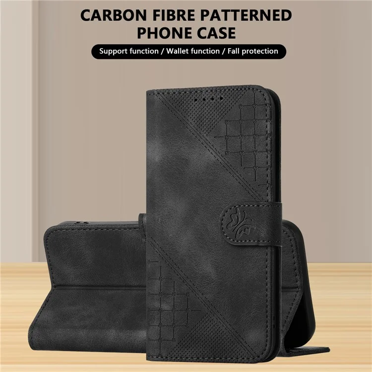 YX0080 Para Honor X8b 4g Case Butterfly Impresión de la Billetera de Cuero Cover de la Billetera - Negro