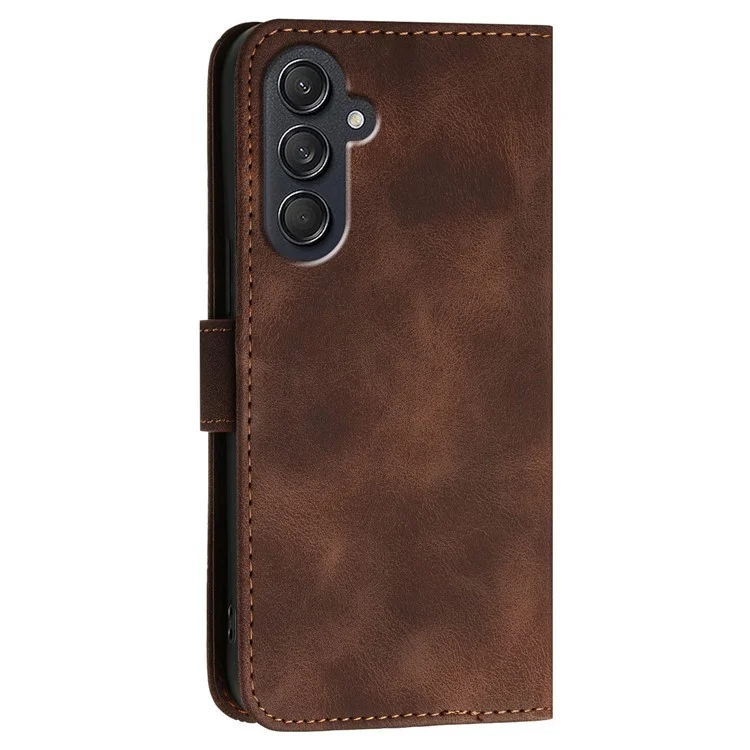 YX0080 Para Samsung Galaxy F55 5G / C55 5G / M55 5G Case Butterfly Impresión de Cuero Cubierta Telefónica - Marrón
