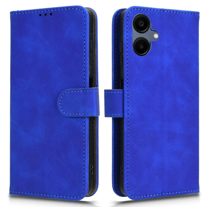 For Samsung Galaxy A06 4G Leather Case Skin-Feel Anti-Drop Wallet Flip Phone Cover - Blue