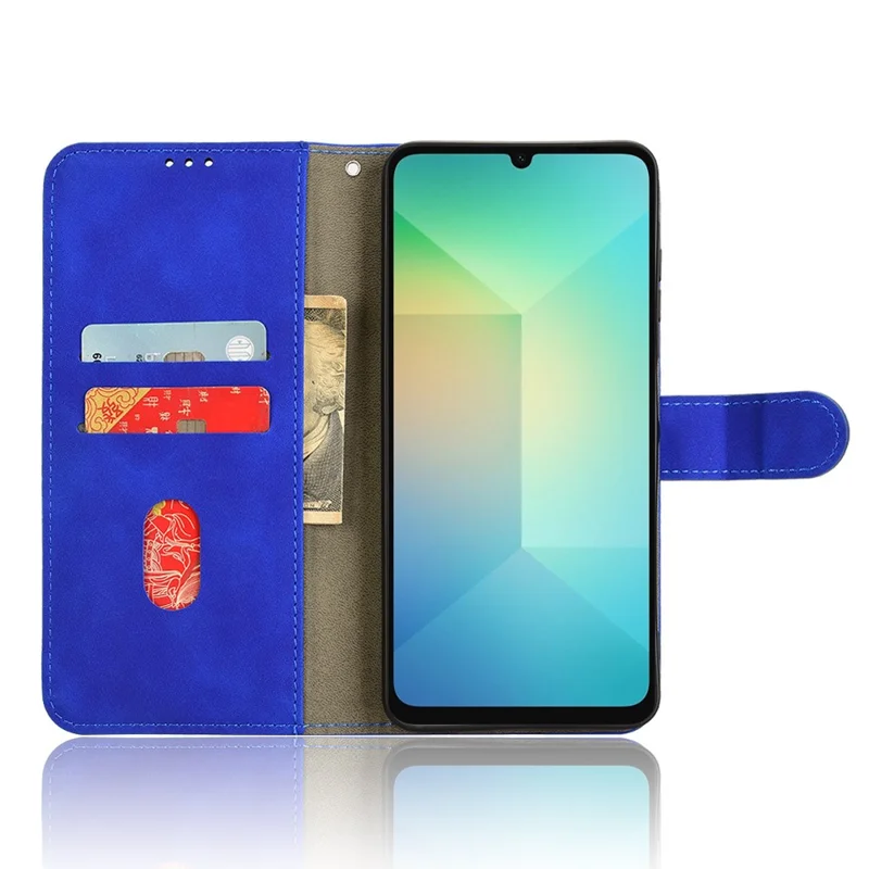 For Samsung Galaxy A06 4G Leather Case Skin-Feel Anti-Drop Wallet Flip Phone Cover - Blue