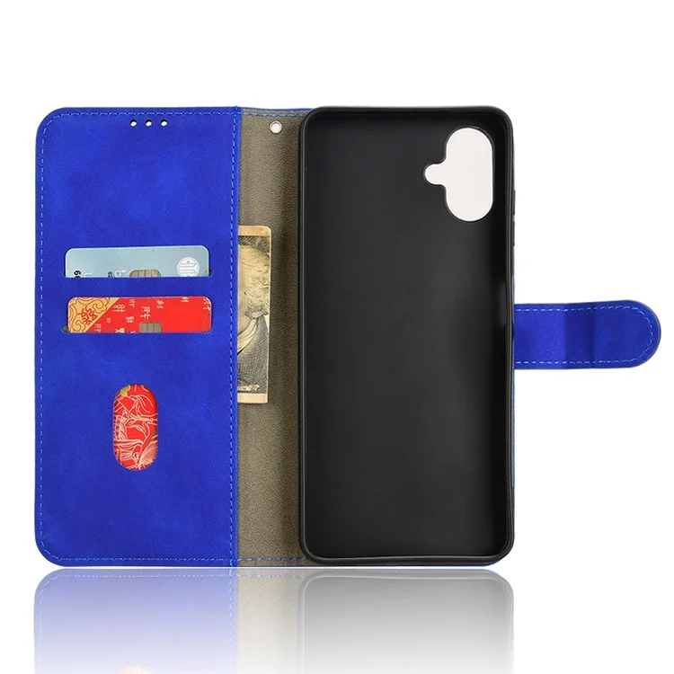 For Samsung Galaxy A06 4G Leather Case Skin-Feel Anti-Drop Wallet Flip Phone Cover - Blue