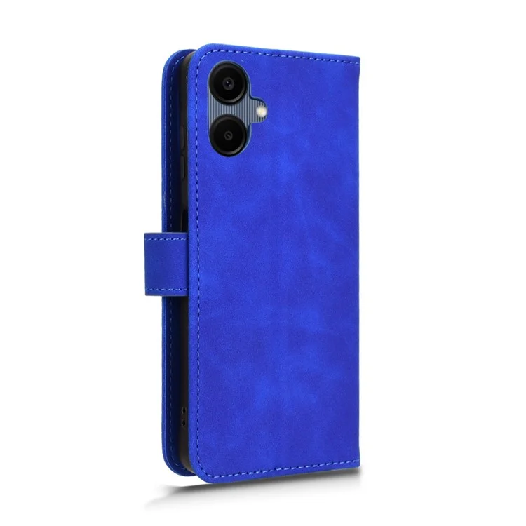 For Samsung Galaxy A06 4G Leather Case Skin-Feel Anti-Drop Wallet Flip Phone Cover - Blue