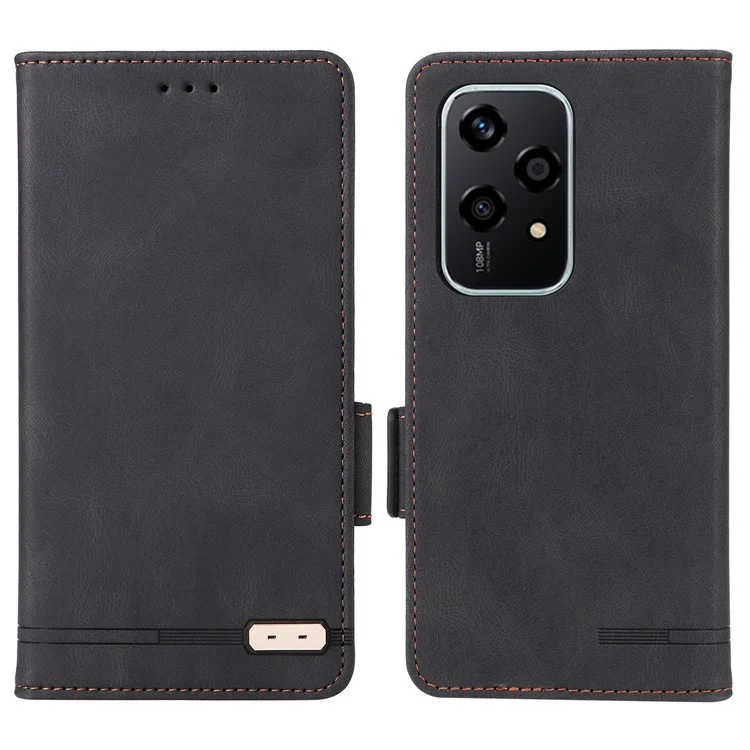 Pour L'honneur 200 Lite Couverture de Téléphone à Basculement en Cuir Avec Décoration Matérielle - Noir