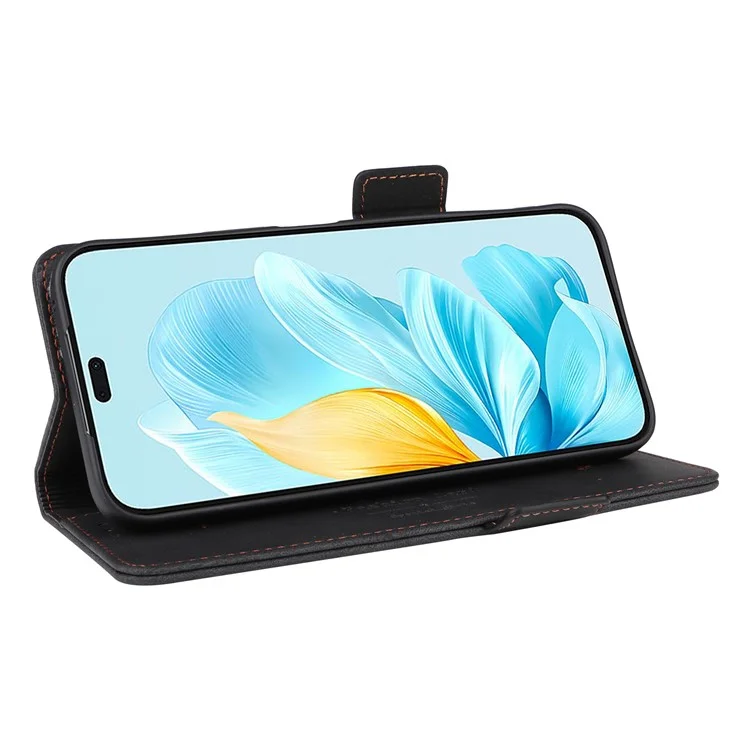 Pour L'honneur 200 Lite Couverture de Téléphone à Basculement en Cuir Avec Décoration Matérielle - Noir