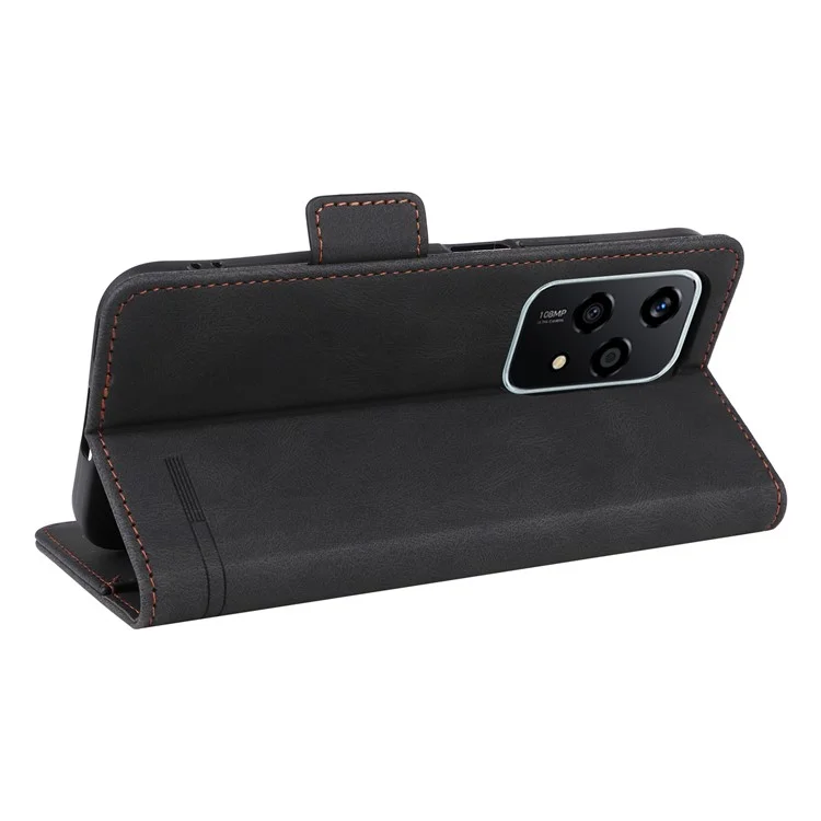 Pour L'honneur 200 Lite Couverture de Téléphone à Basculement en Cuir Avec Décoration Matérielle - Noir