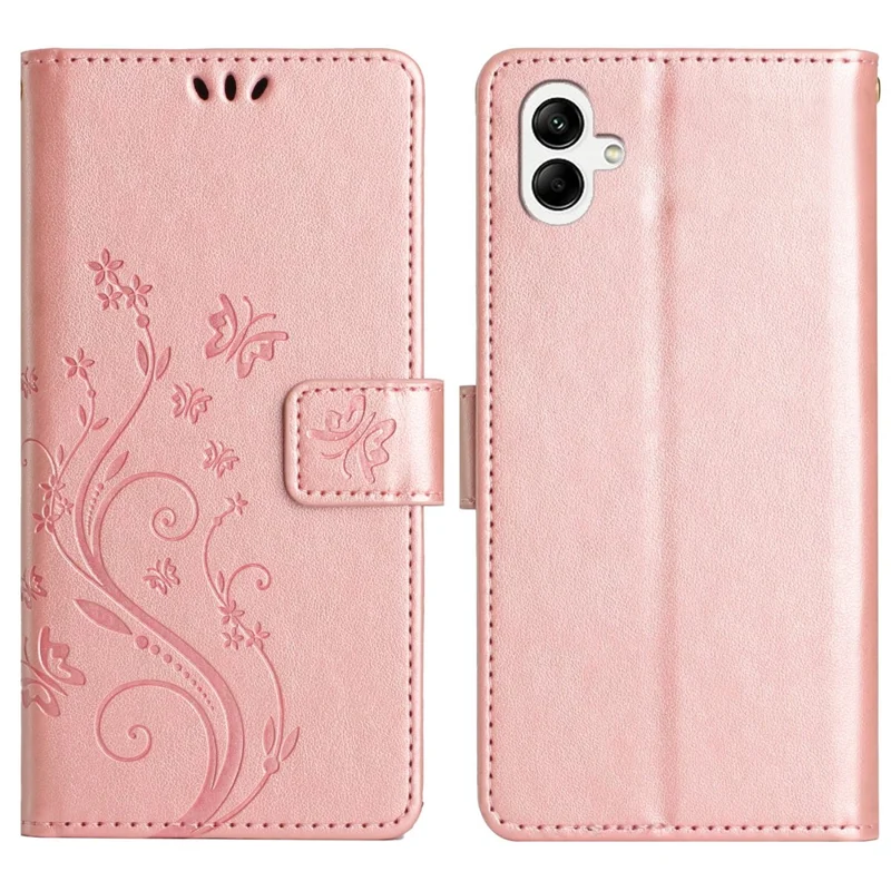 Pour Samsung Galaxy A06 pu Leather Phone Wallet Cover Avec Sangle - or Rose