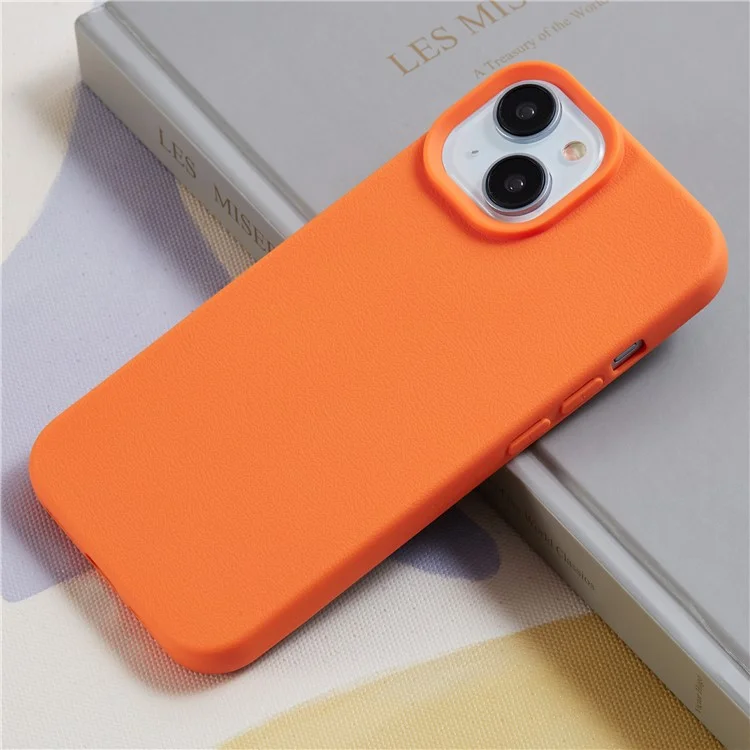 Für iPhone 14 Case Litchi Texture TPU Stoßfestes Telefongehäuse - Orange