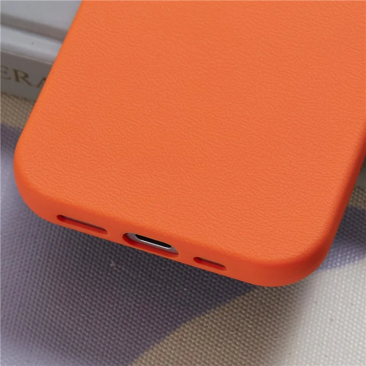 Für iPhone 14 Case Litchi Texture TPU Stoßfestes Telefongehäuse - Orange