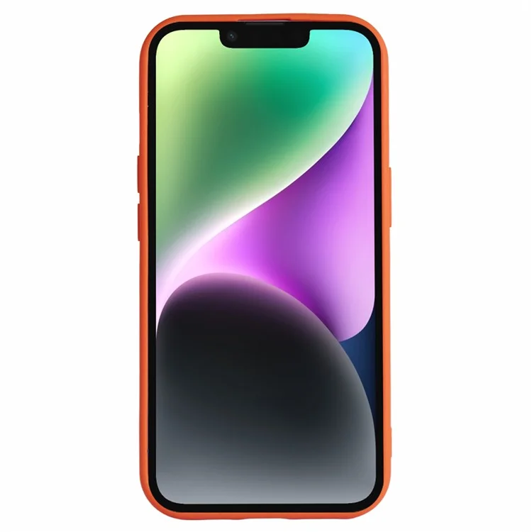 Für iPhone 13 Case Litchi Texture TPU Stoßfestes Telefongehäuse - Orange