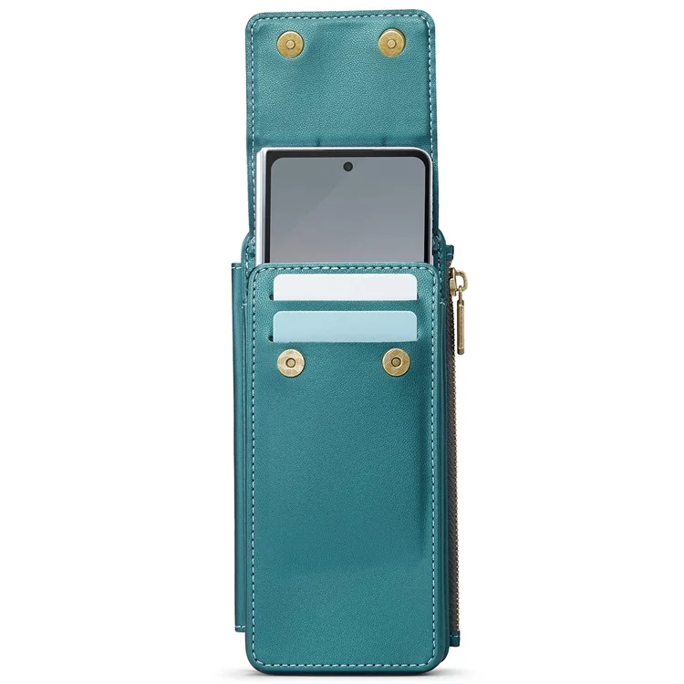 CASEME ME50 Borsa a tracolla per telefono pieghevole RFID Blocking Wallet Glossy Leather Crossbody Phone Bag - Blu