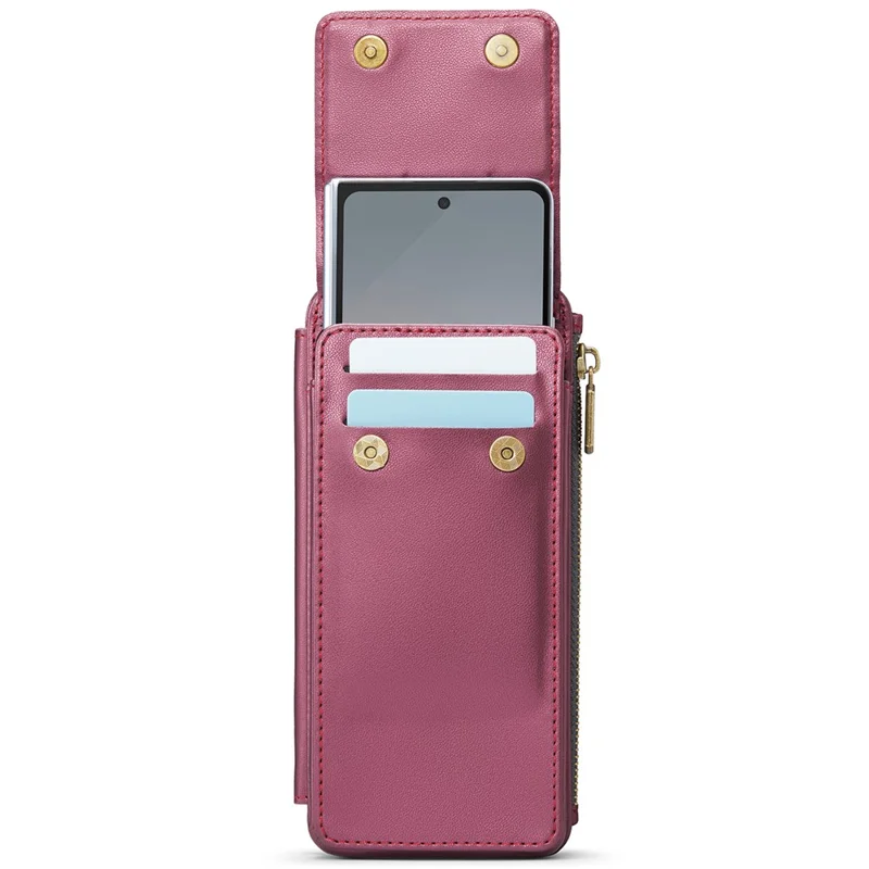 CASEME ME50 Phone Shoulder Bag for Samsung Galaxy Z Fold7 5G / Z Fold6 5G / Z Fold5 5G / Z Fold4 5G / Z Fold3 5G RFID Blocking Leather Pouch - Red
