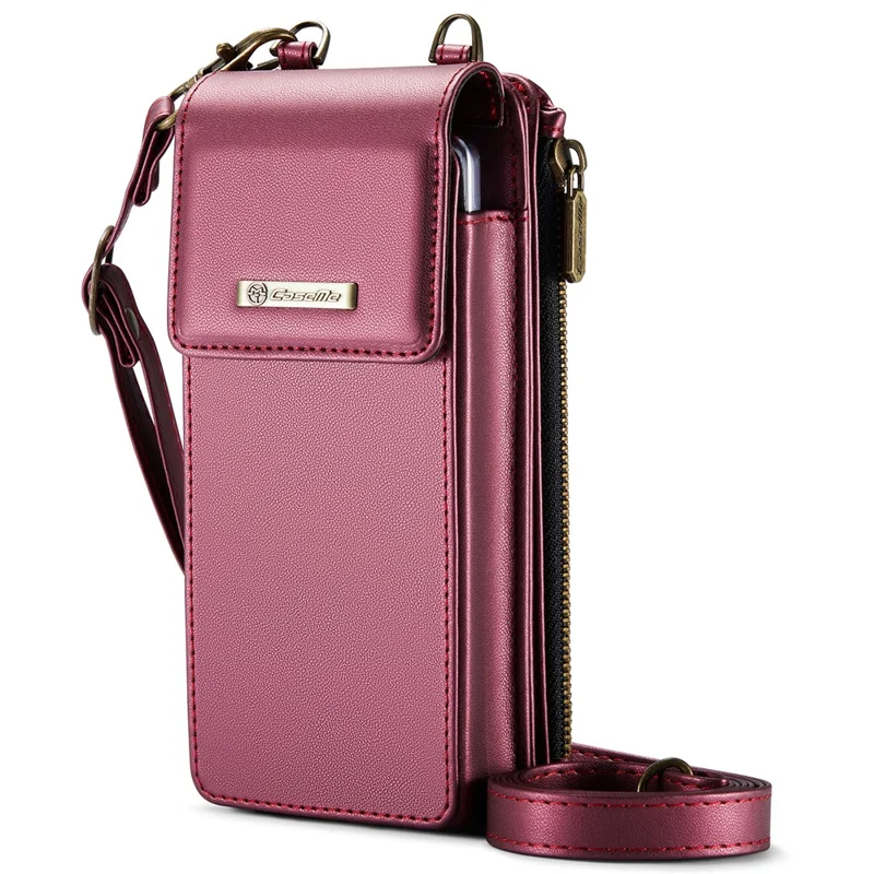 CASEME ME50 Phone Shoulder Bag for Samsung Galaxy Z Fold7 5G / Z Fold6 5G / Z Fold5 5G / Z Fold4 5G / Z Fold3 5G RFID Blocking Leather Pouch - Red