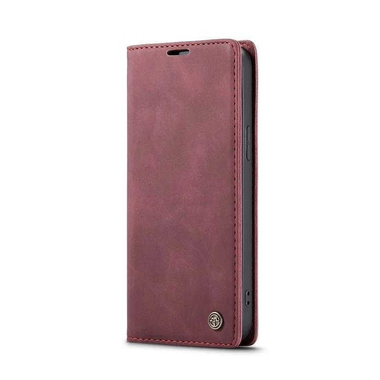 CASEME 013 Serie für iPhone 16 Pro Case Kartenfach Ständer Leder Handyhülle - Rot