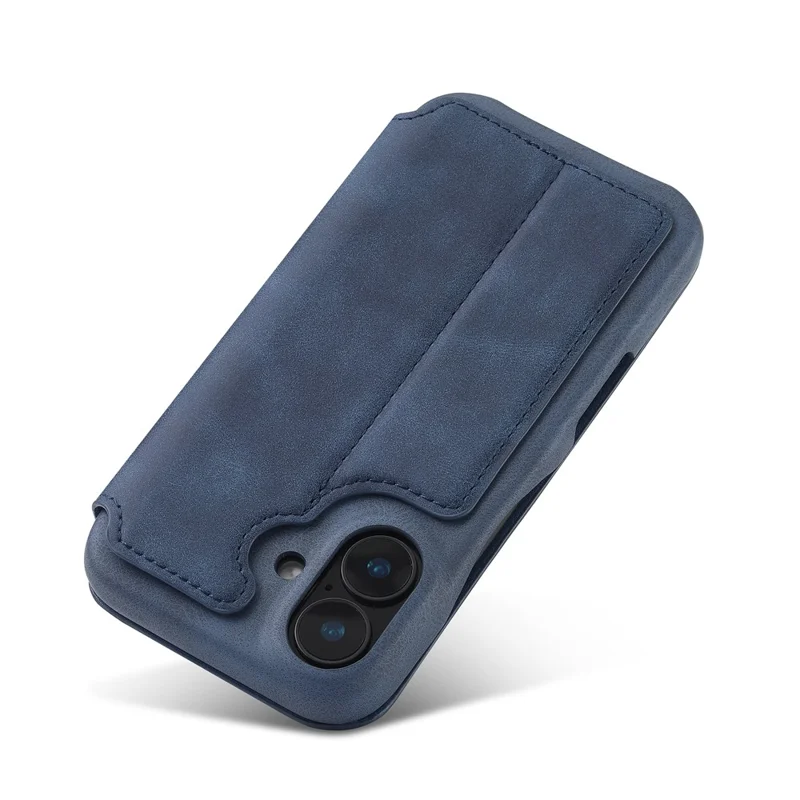 LC.IMEEKE For iPhone 16 Case Card Holder Stand Leather Phone Cover - Blue