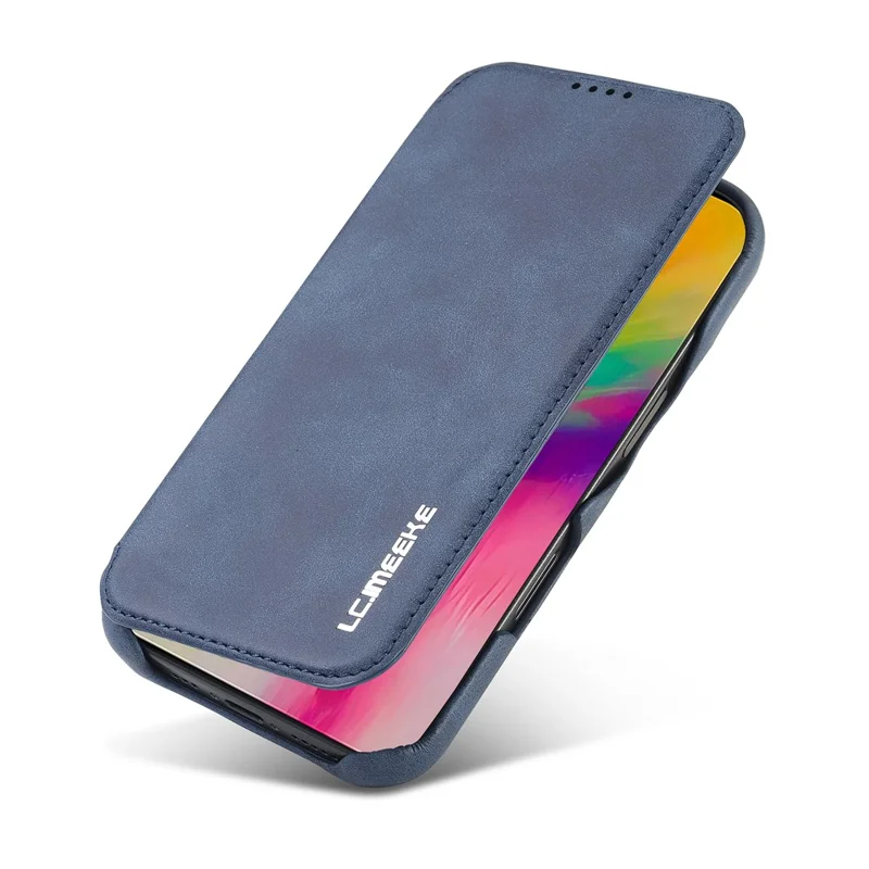 LC.IMEEKE For iPhone 16 Pro Max Case Card Holder Stand Leather Phone Cover - Blue