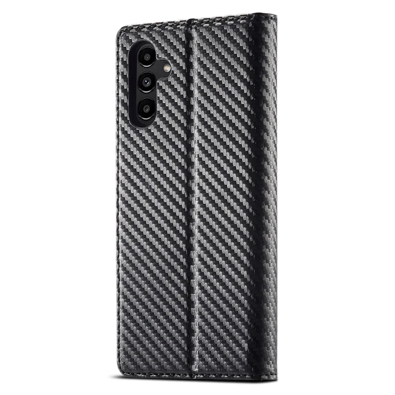 LC.IMEEKE Para Samsung Galaxy S24 FE Funda Textura de Fibra de Carbono Funda de Teléfono Soporte Tarjetero - Rayas Verticales
