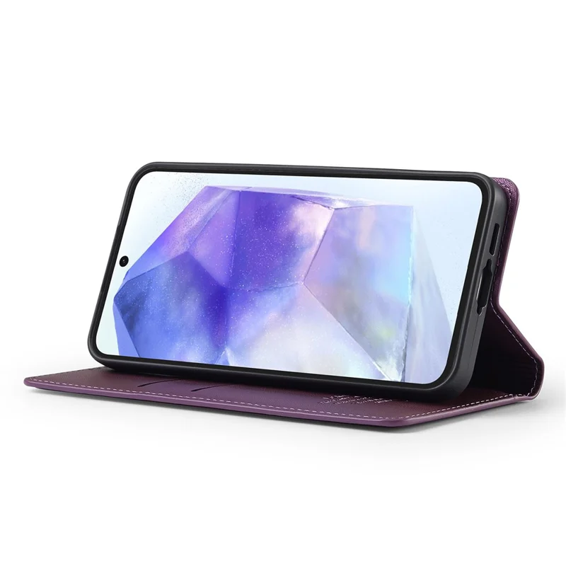 LC.IMEEKE L1 Series for Samsung Galaxy S24 FE Case PU Leather Wallet Stand Protective Phone Cover - Purple