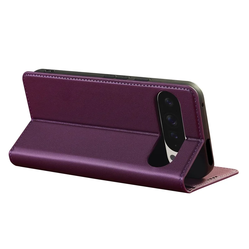 LC.IMEEKE L1 Series for Google Pixel 9 Pro  /  Pixel 9 Case PU Leather Wallet Stand Protective Phone Cover - Purple