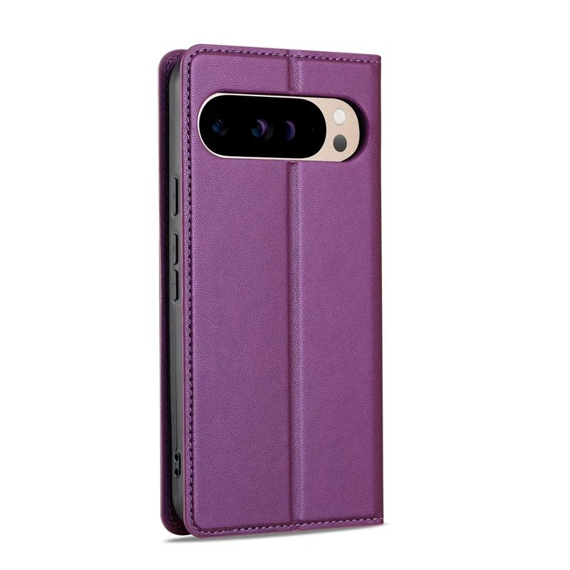 LC.IMEEKE L1 Series for Google Pixel 9 Pro  /  Pixel 9 Case PU Leather Wallet Stand Protective Phone Cover - Purple