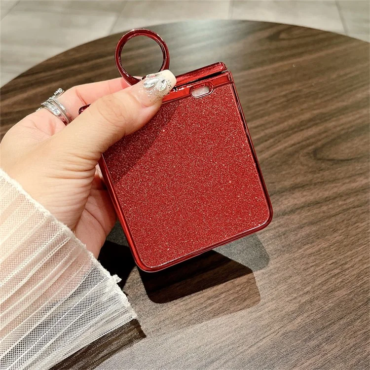 Para Honor Magic V Flip 5G Case Sparkling Glitter Ring Held Hinge PC Tone
