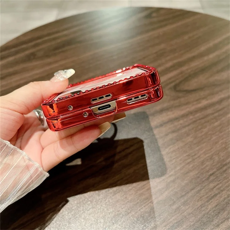 Para Honor Magic V Flip 5G Case Sparkling Glitter Ring Held Hinge PC Tone