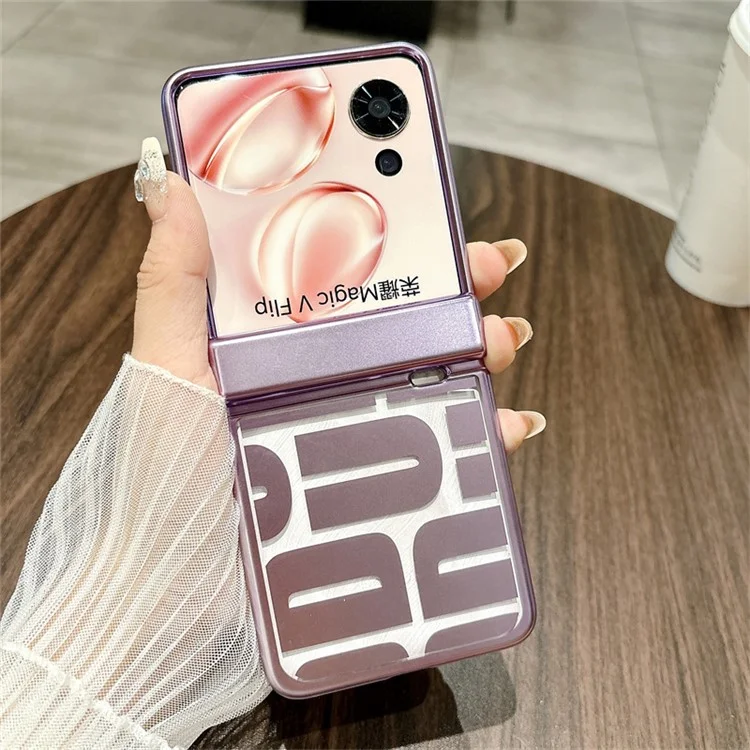 Para Honor Magic V Flip 5G Case Hard PC Eletroplicar a Capa do Telefone Com Proteção Contra Dobradiça - Roxo