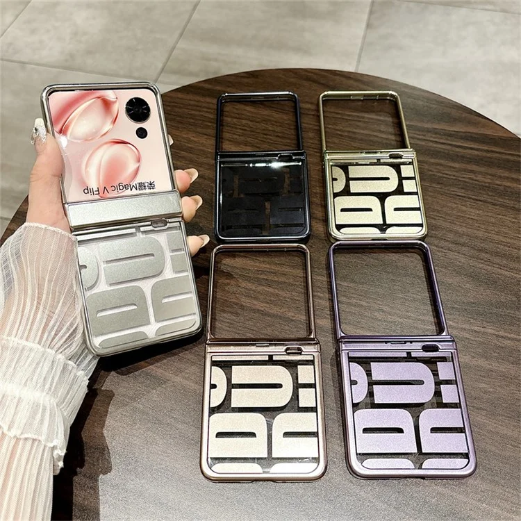 Para Honor Magic V Flip 5G Case Hard PC Eletroplicar a Capa do Telefone Com Proteção Contra Dobradiça - Roxo