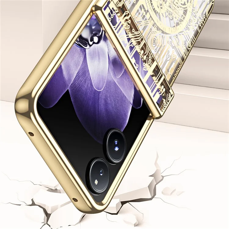 For Xiaomi Mix Flip 5G Case Mechanical Legend Electroplating PC Phone Cover - Black