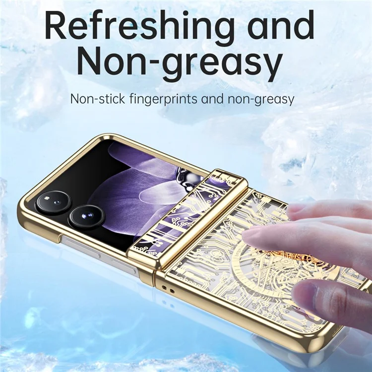 For Xiaomi Mix Flip 5G Case Mechanical Legend Electroplating PC Phone Cover - Black