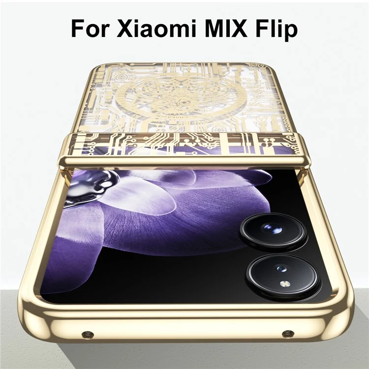 For Xiaomi Mix Flip 5G Case Mechanical Legend Electroplating PC Phone Cover - Black