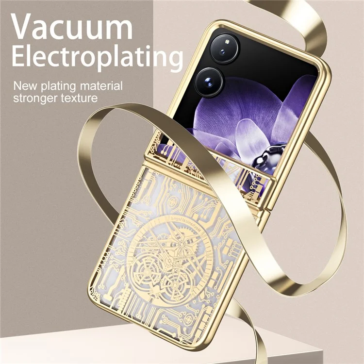 For Xiaomi Mix Flip 5G Case Mechanical Legend Electroplating PC Phone Cover - Black