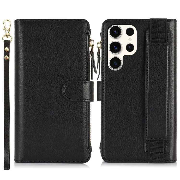 XL-001 Pour Samsung Galaxy S23 Ultra Case Pocket Pocket Pocket Support Téléphone Téléphone - Noir