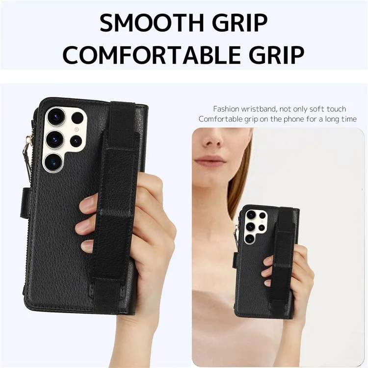 XL-001 Pour Samsung Galaxy S23 Ultra Case Pocket Pocket Pocket Support Téléphone Téléphone - Noir