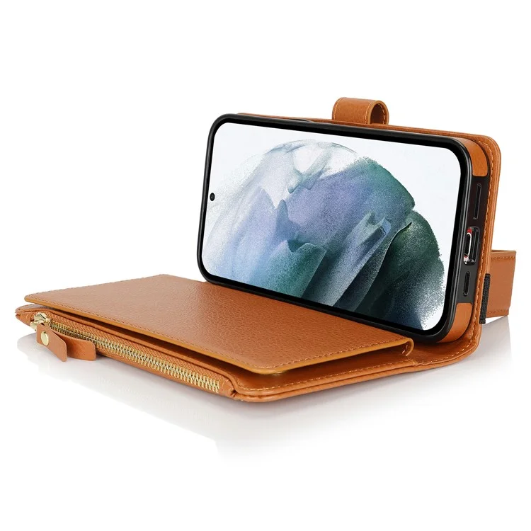 XL-001 Pour Samsung Galaxy S23 Ultra Case Pocket Pocket Pocket Support Téléphone Téléphone - Brun