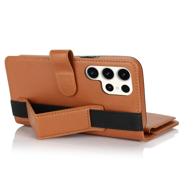 XL-001 Pour Samsung Galaxy S23 Ultra Case Pocket Pocket Pocket Support Téléphone Téléphone - Brun