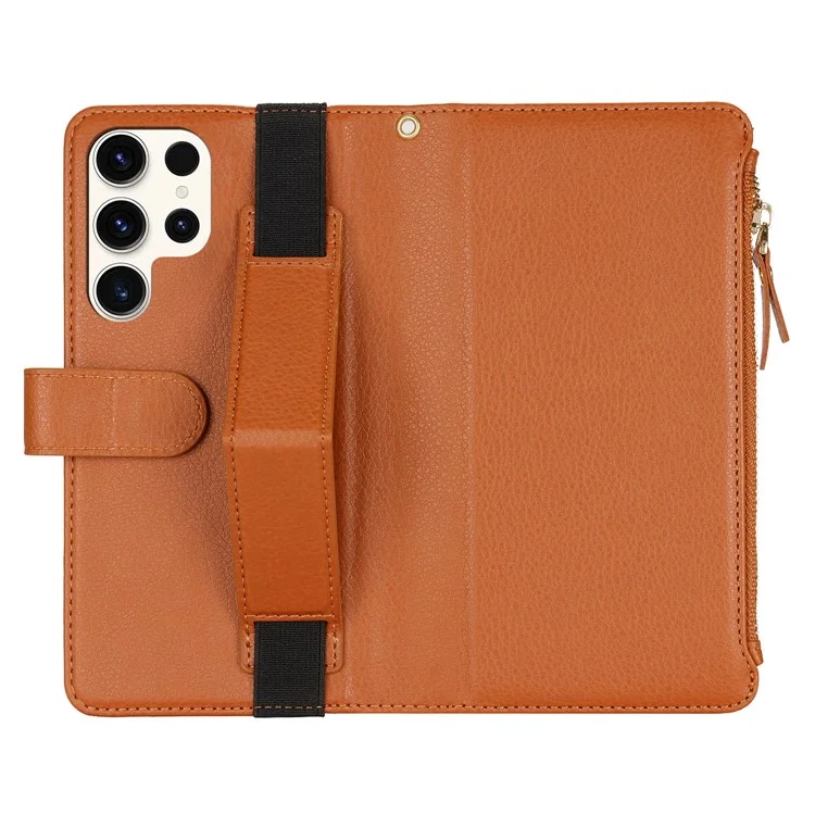 XL-001 Pour Samsung Galaxy S23 Ultra Case Pocket Pocket Pocket Support Téléphone Téléphone - Brun