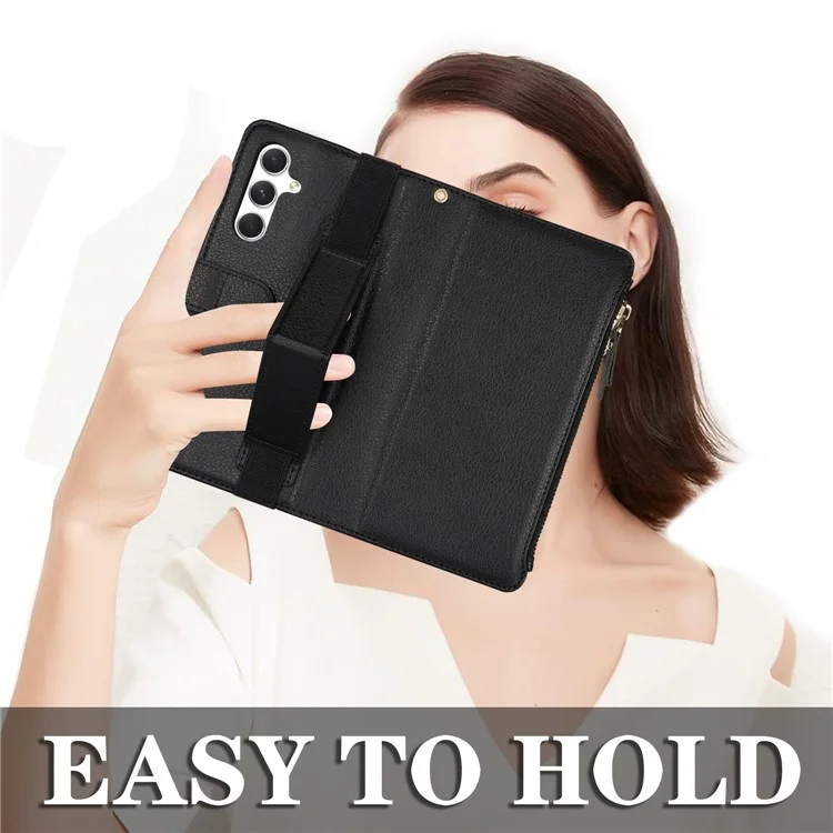 XL-001 Para Samsung Galaxy S23 fe Case Case Pocket Pocket Stand Telephip Cover Teléfono - Negro