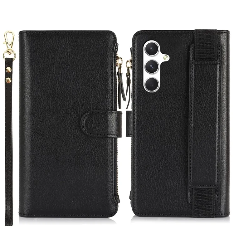 XL-001 Para Samsung Galaxy S23 fe Case Case Pocket Pocket Stand Telephip Cover Teléfono - Negro