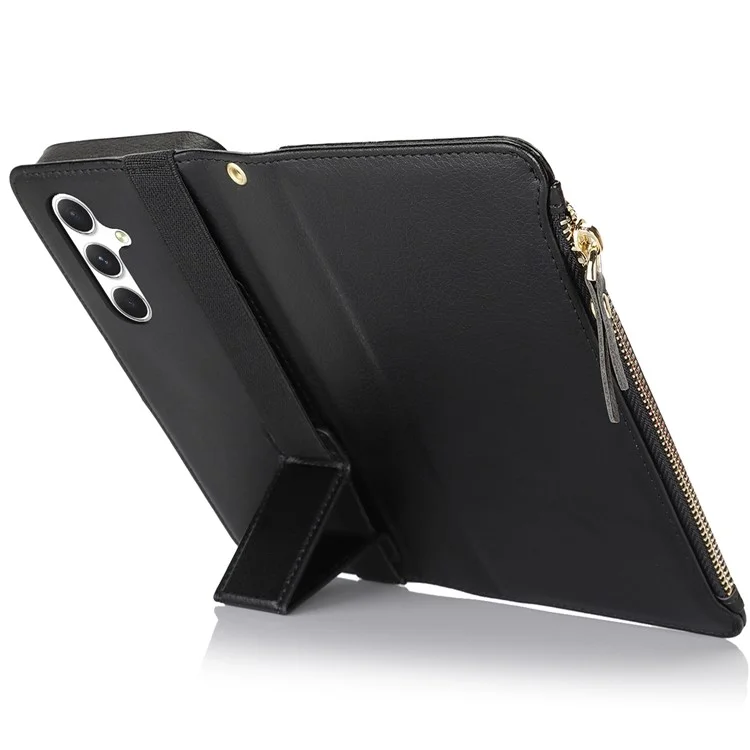 XL-001 Para Samsung Galaxy S23 fe Case Case Pocket Pocket Stand Telephip Cover Teléfono - Negro