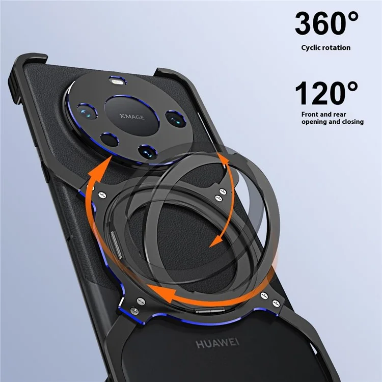 Für Huawei Mate 60 Kickstand Case Metal Bumper Magnetische Handyhülle - Schwarz / Rot
